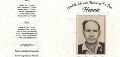 BEER-DE-Hendrik-Johannes-Balsazar-Nn-Hennie-1930-2003-M