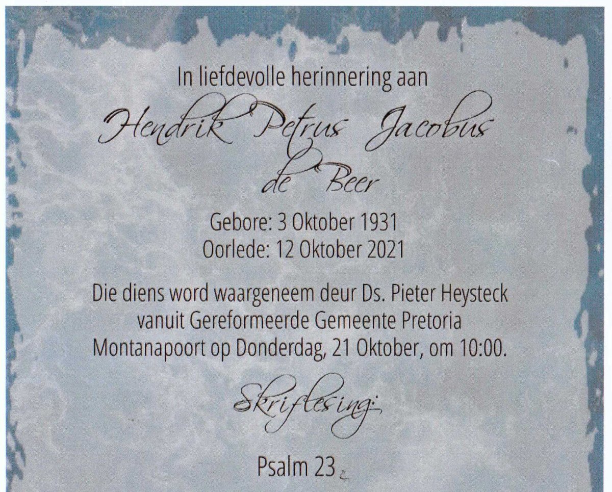 BEER-DE-Hendrik-Petrus-Jacobus-Nn-Hennie-1931-2021-M_2