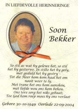 BEKKER-Johannes-Matheus-Nn-Soon-1949-2004-M
