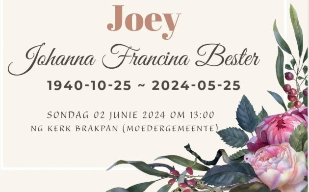 BESTER-Johanna-Francina-Nn-Joey-nee-Roets-1940-2024-F_98