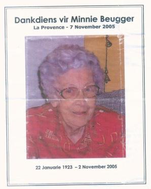 BEUGGER-Wilhelmina-Nn-Minnie-nee-Rabe-1923-2005-F