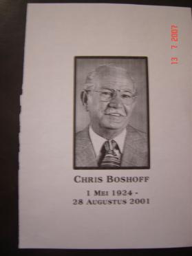 BOSHOFF-Christiaan-Hendrik-Johannes-Nn-Chris-1924-2001-M