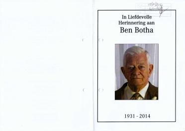 BOTHA-Benjamin-Stephanus-Nn-Ben-1931-2014-M