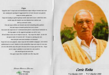 BOTHA-Cornelius-Johannes-Nicolaas-Nn-Corrie-1929-2008-M