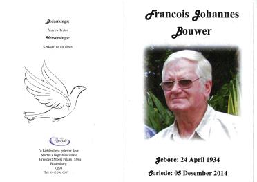 BOUWER-Francois-Johannes-1934-2014-M