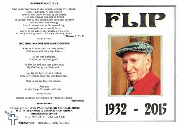 BRUIN-DE-Philippus-Rudolf-Nn-Flip-1932-2015-M