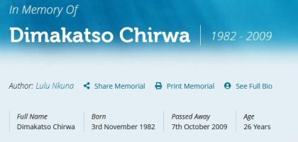 CHIRWA-Dimakatso-1982-2009-M