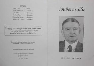 CILLIé-Schalk-Joubert-Nn-Joubert-1914-2003-M