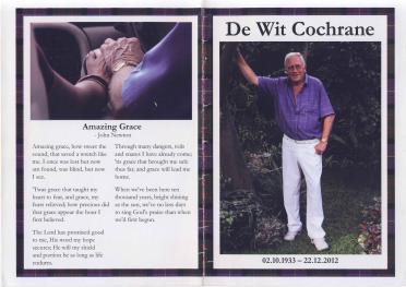 COCHRANE-DeWit-1933-2012-M