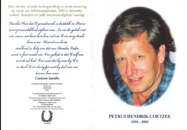 COETZEE-Petrus-Hendrik-1958-2005-M