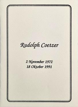 COETZER-Rudolph-1972-1991-M