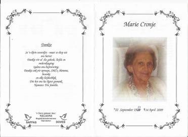 CRONJE-Maria-Gertruida-Christina-Nn-Marie-1917-2009-F