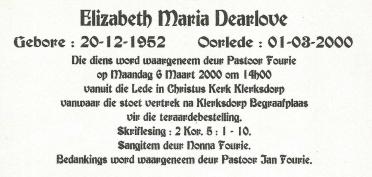 DEARLOVE-Elizabeth-Maria-nee-Pieterse-1952-2000-F-99