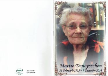 DENEYSSCHEN-Martha-Johanna-Christina-Nn-Martie-1935-2016-F