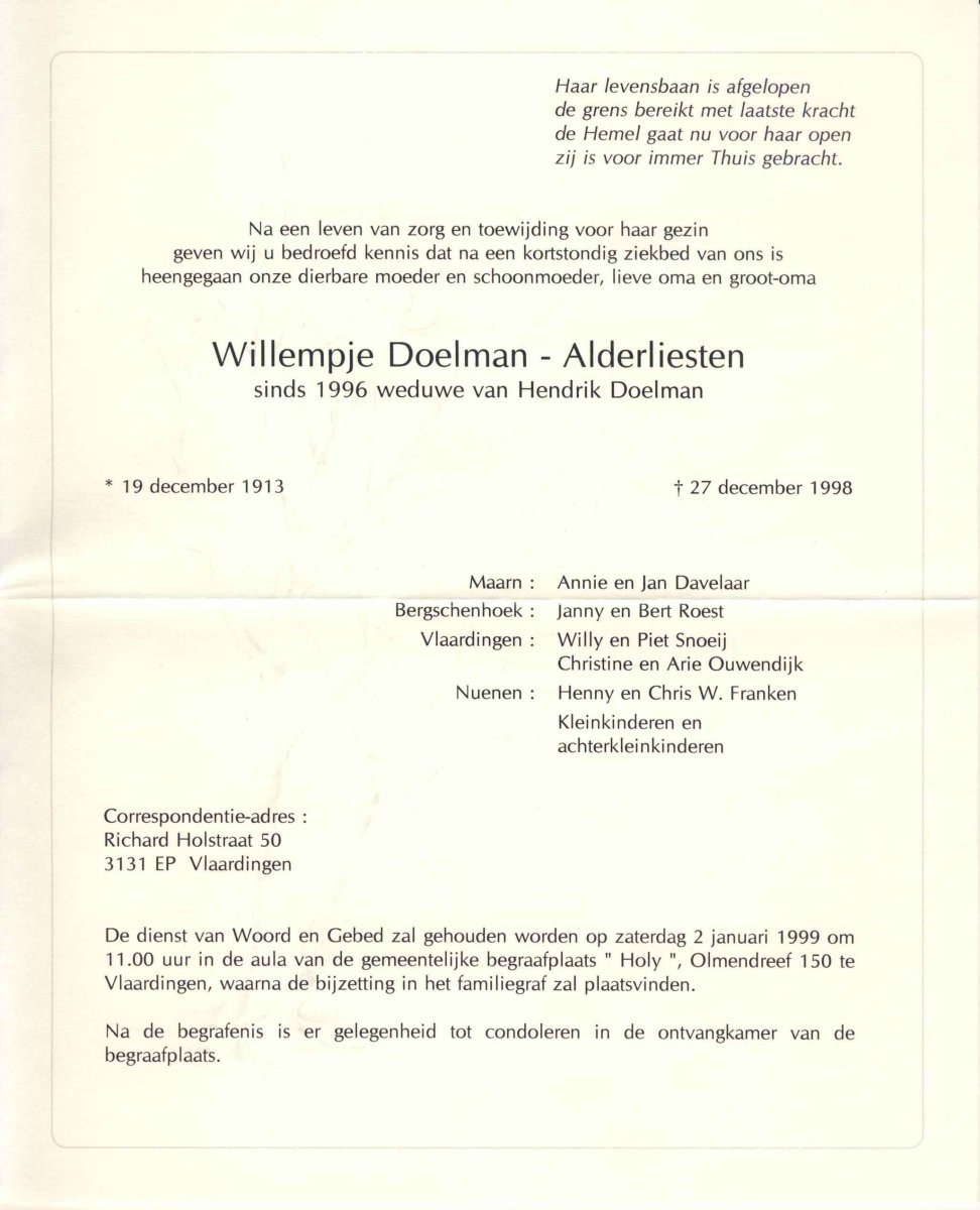 DOELMAN.ALDERLIESTEN-Willempje-1913-1998-M_1