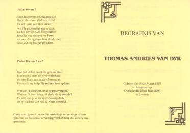 DYK-VAN-Thomas-Andries-1928-2005-M