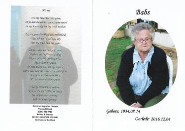 EARLE-Anna-Cornelia-Maria-Nn-Babs.Anna-nee-Lessing-1934-2016-F