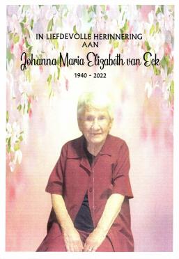 ECK-VAN-Johanna-Maria-Elizabeth-Nn-Johanna-1940-2022-F