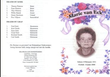 ECK-VAN-Maria-Magrieta-Hester-Isabella-Nn-Marie-1931-2006-F