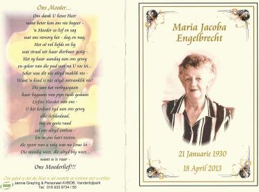 ENGELBRECHT-Maria-Jacoba-Nn-Marie-1930-2013-F