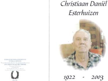 ESTERHUIZEN-Christiaan-Daniël-1922-2003-M