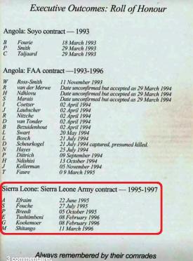 FOUCHE-S-0000-1995-ExecutiveOutcomes.RollOfHonour.SierraLeone.ArmyContract1995.1997-M