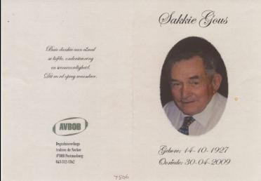 GOUS-Izak-Stephanus-Nn-Sakkie-1927-2009-M