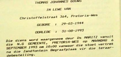 GOUWS-Thomas-Johannes-1944-1993-M