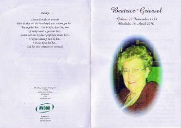 GRIESSEL-Beatrice-Magdalena-Barbara-Wilhelmina-Nn-Beatrice-nee-Heymans-1934-2010-F