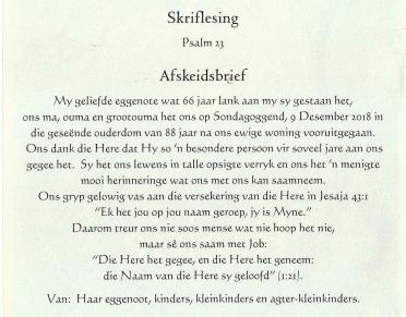 GROBLER-Riekie-1930-2018-F-98
