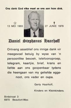 HAARHOFF-Daniel-Stephanus-1903-1979-M