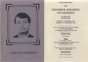 HEERDEN-VAN-Frederick-Johannes-1951-1999-M