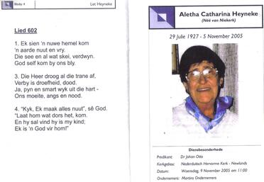 HEYNEKE-Aletha-Catharina-Nn-Let-nee-VanNiekerk-1927-2005-F