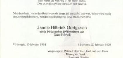 HILLBRINK-Jannie-nee-Oortgiesen-1924-2006-F