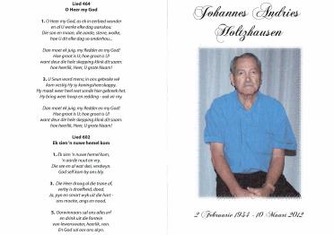 HOLTZHAUSEN-Johannes-Andries-1934-2012-M