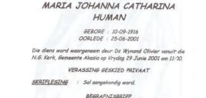 HUMAN-Maria-Johanna-Catharina-1916-2001-F
