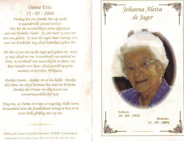 JAGER-DE-Johanna-Aletta-Nn-Etta-1912-2004-F