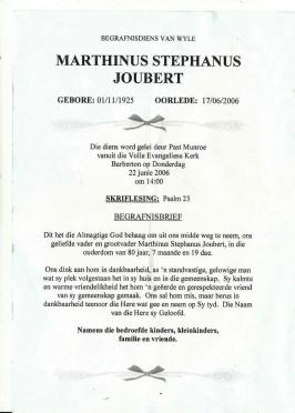 JOUBERT-Marthinus-Stephanus-1925-2006-M