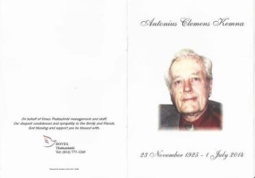 KEMNA-Antonius-Clemens-1925-2014-M