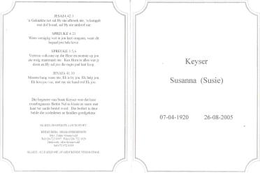 KEYSER-Susanna-nee-Uys-1920-2005-F