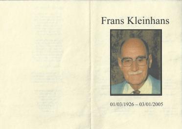 KLEINHANS-Frans-1926-2005-M