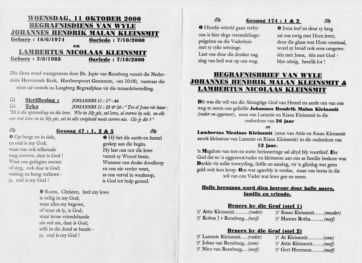 KLEINSMIT-Johannes-Hendrik-Malan-1974-2000-M---KLEINSMIT-Lambertus-Nicolaas-1988-2000-M_1