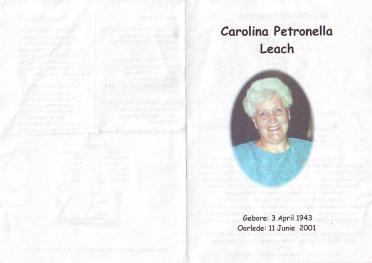 LEACH-Carolina-Petronella-nee-Myburgh-1943-2001-F