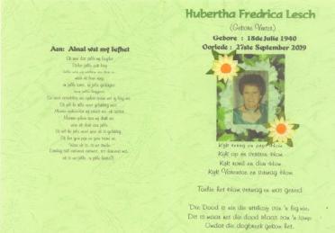 LESCH-Hubertha-Frederica-Nn-Toelie-nee-Venter-1940-2009-F