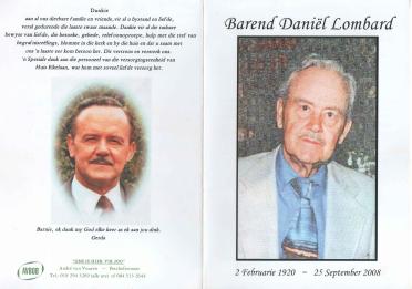 LOMBARD-Barend-Daniël-Nn-Barnie-1920-2008-M