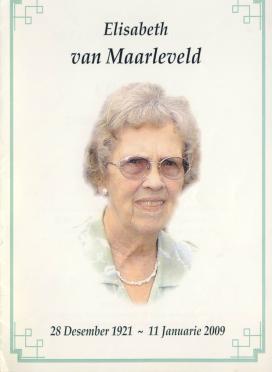 MAARLEVELD-VAN-Elisabeth-Nn-Bep-nee-Luyt-1921-2009-F