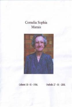 MARAIS-Cornelia-Sophia-nee-Koster-1916-2008-F