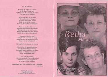 MARAIS-Lea-Margaretha-Nn-Retha-1946-2006-F