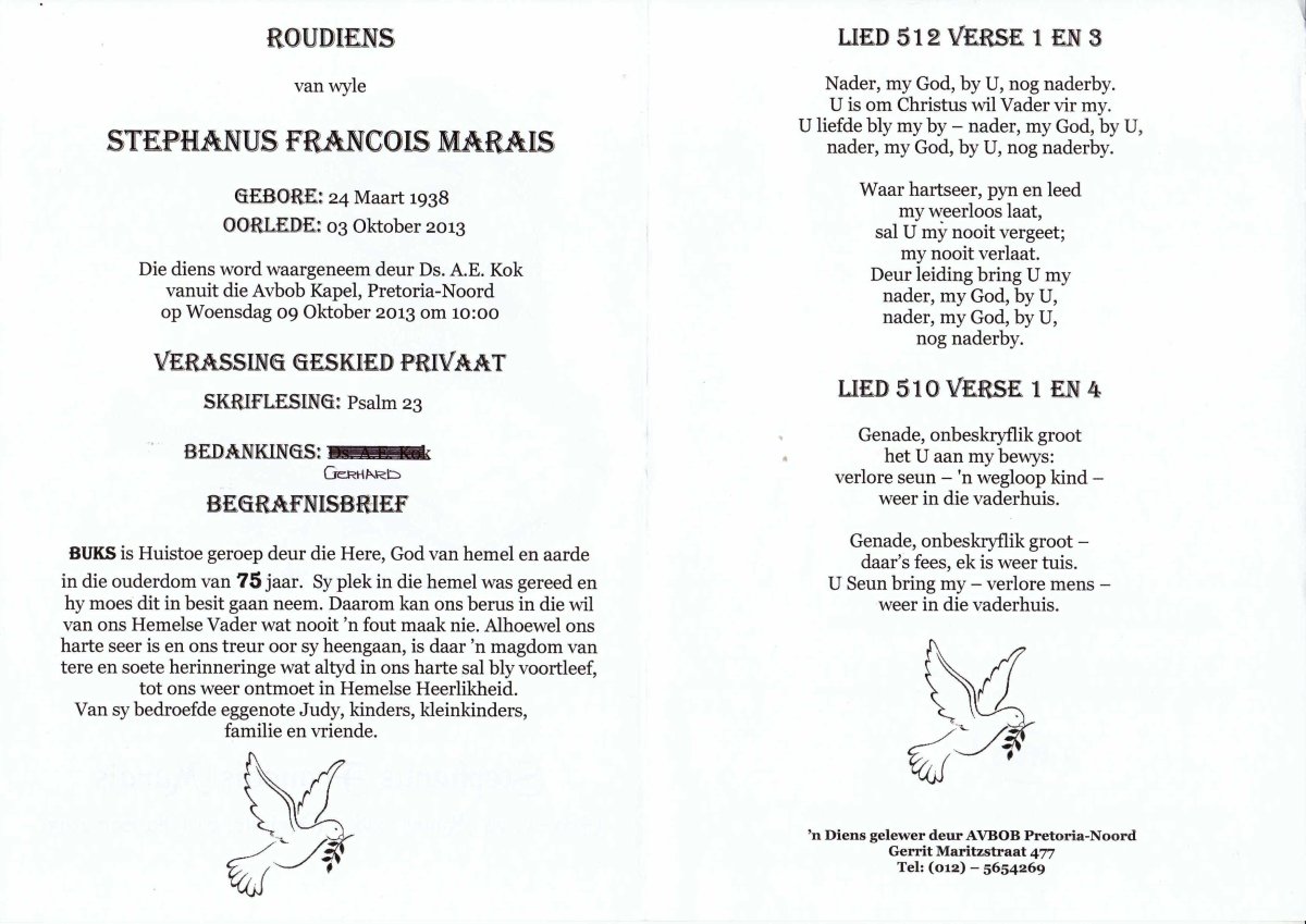 MARAIS-Stephanus-Francois-Nn-Buks-1938-2013-M-02