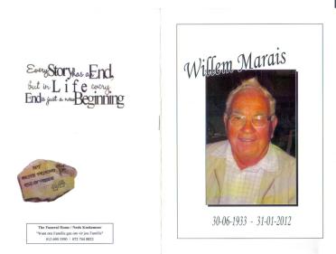 MARAIS-Willem-Sternberg-Nn-Willem-1933-2012-M